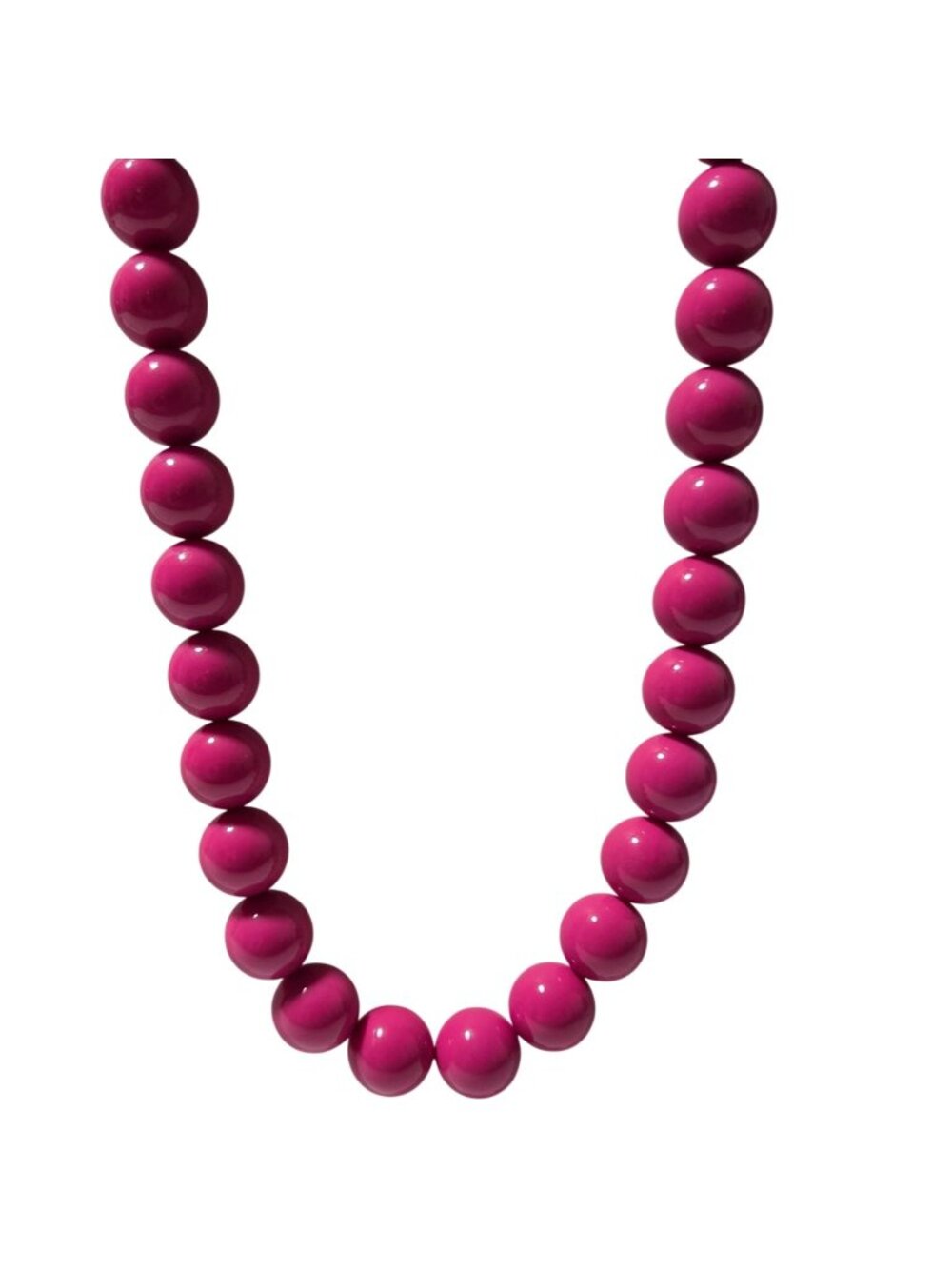 Vintage Pink Beaded Necklace Retro 50s 60s Bold Statement Fashion Jewelry Women